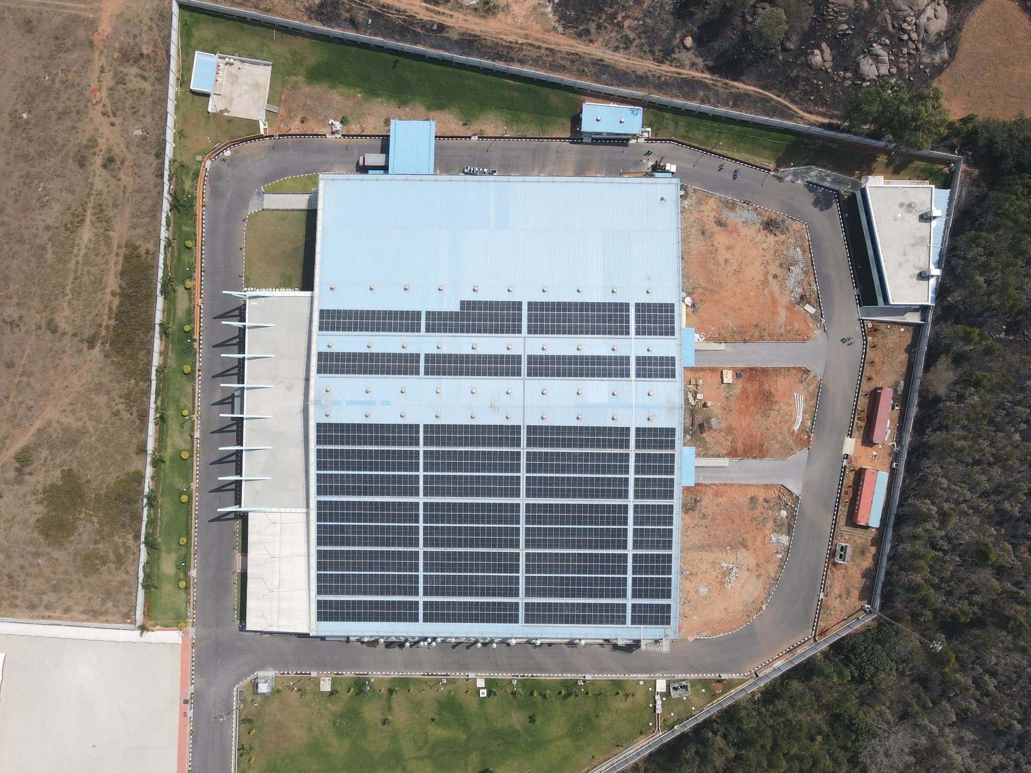 Aerial view of the solar installation