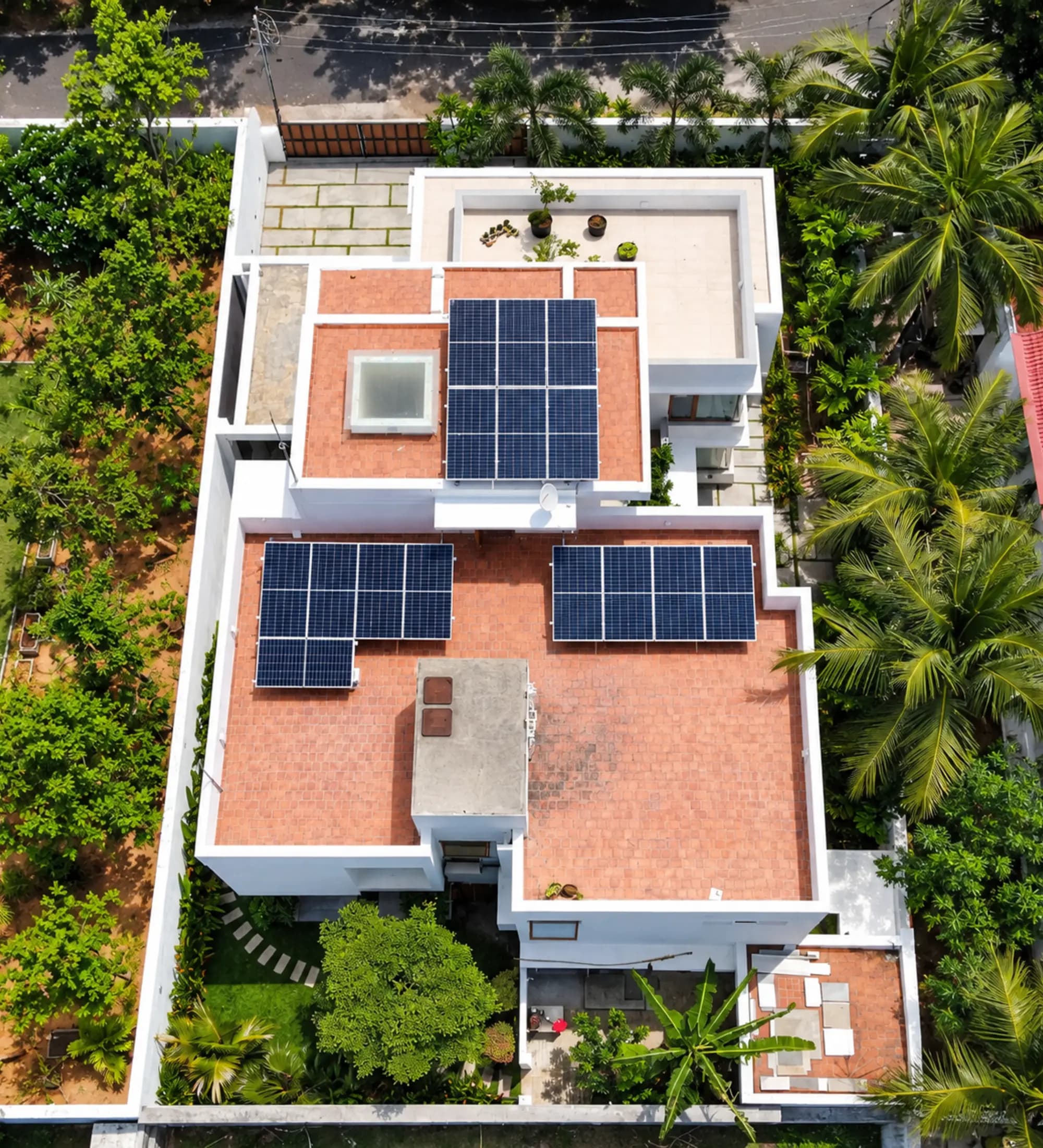Residential rooftop solar installation on a home